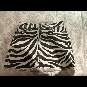 ReDone zebra print denim mini skirt